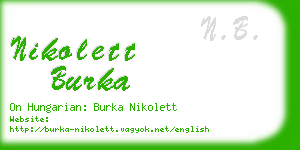 nikolett burka business card